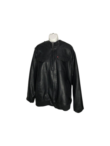 Chamarra Casual marca Levi en Poliuretano, color Negro, talla XL. De cierre. Artículo de doble uso.