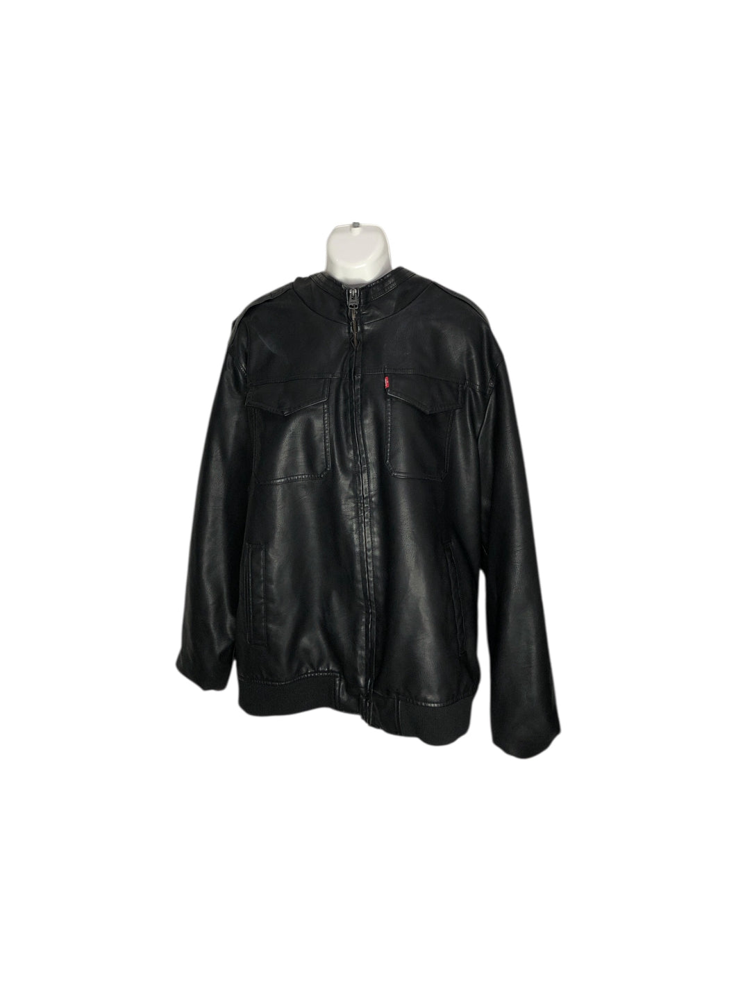 Chamarra Casual marca Levi en Poliuretano, color Negro, talla XL. De cierre. Artículo de doble uso.