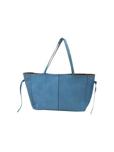 Bolso estilo Tote marca Huser en Vinipiel color Azul. De asas. Artículo de doble uso.