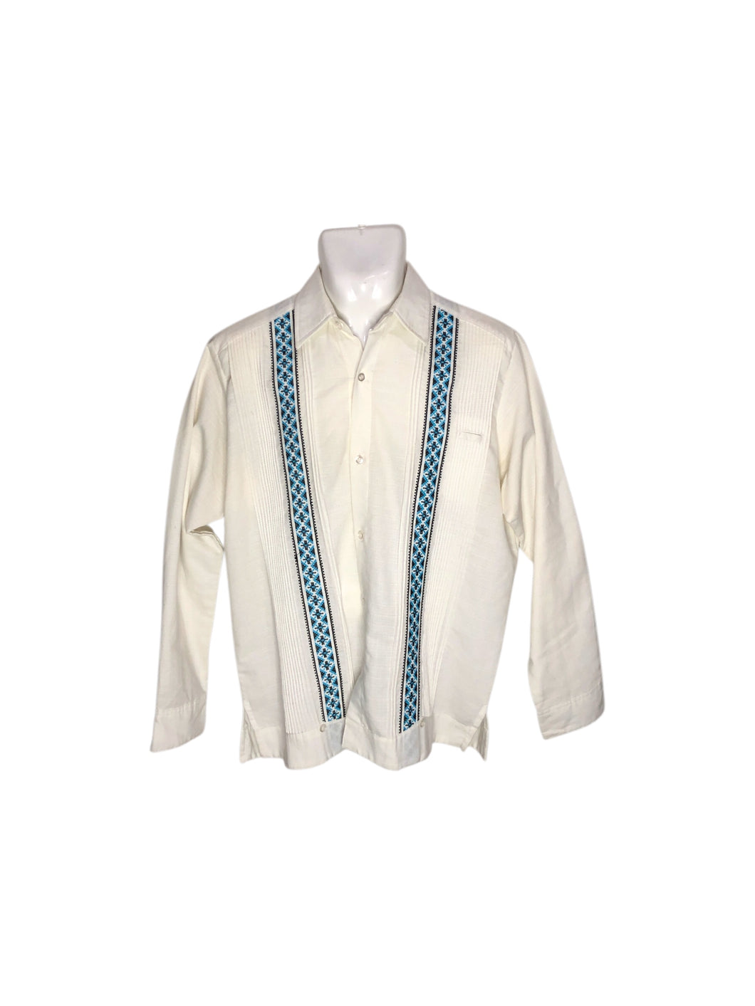 Camisa Casual marca Galli en Lino, color Blanco, talla 38. De botones. Artículo de doble uso.