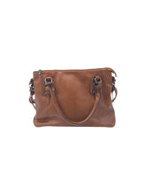 Cargar imagen en el visor de la galería, Bolso estilo Satchel en Vinipiel color Café. De asas y correa ajustable. Artículo de doble uso.