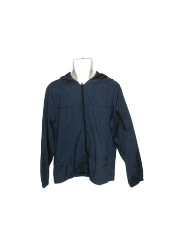 Chamarra Casual marca MANFINITY en Poliéster, color Azul marino, talla L. De cierre. Artículo de doble uso.