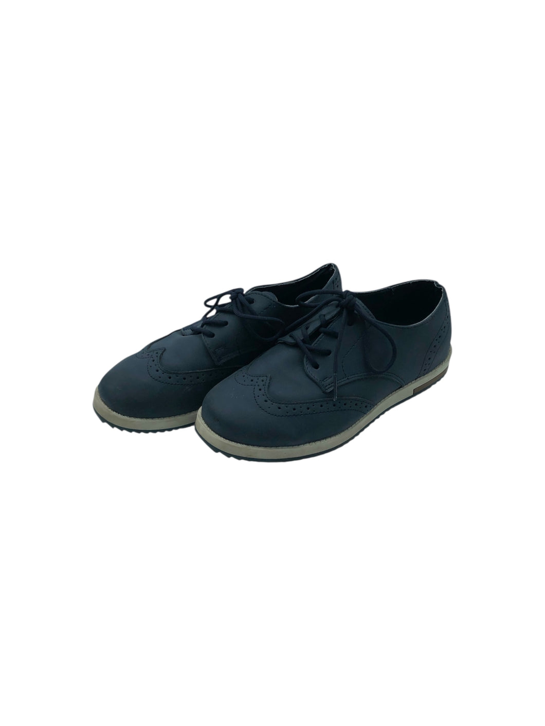 Zapatos Formales marca PIQUE NIQUE en Gamuza, color Azul marino, talla 22. De cordones ajustables. Articulo de doble uso.