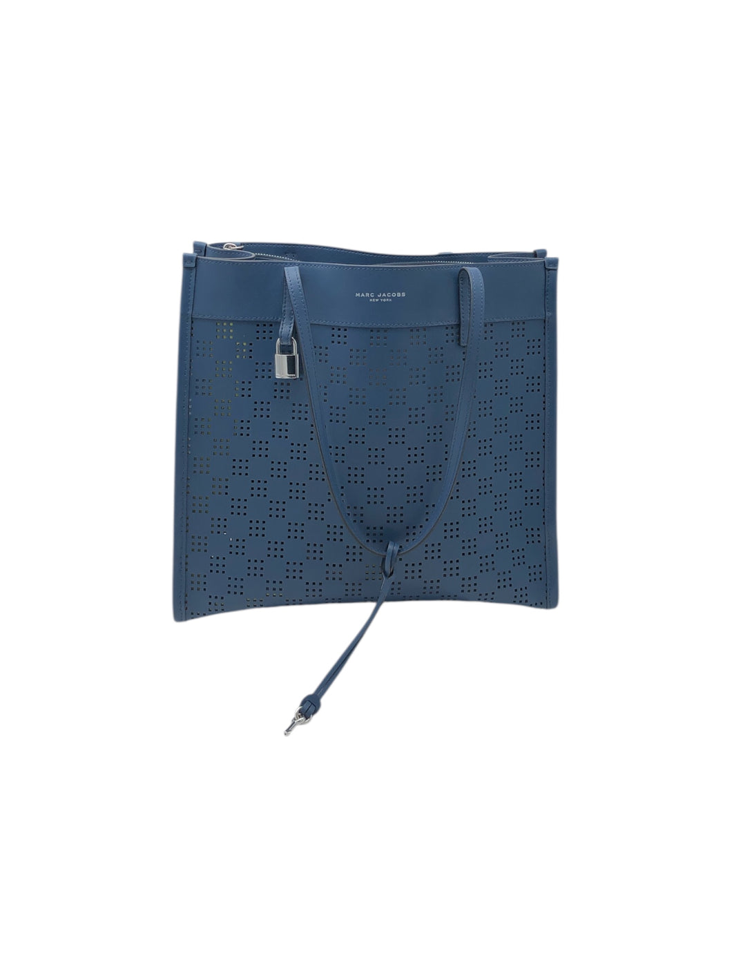 Bolsa Tote marca Marc Jacobs en Vinipiel, color Azul marino. De asas (Con mínimo detalle en asa). Artículo de doble uso.