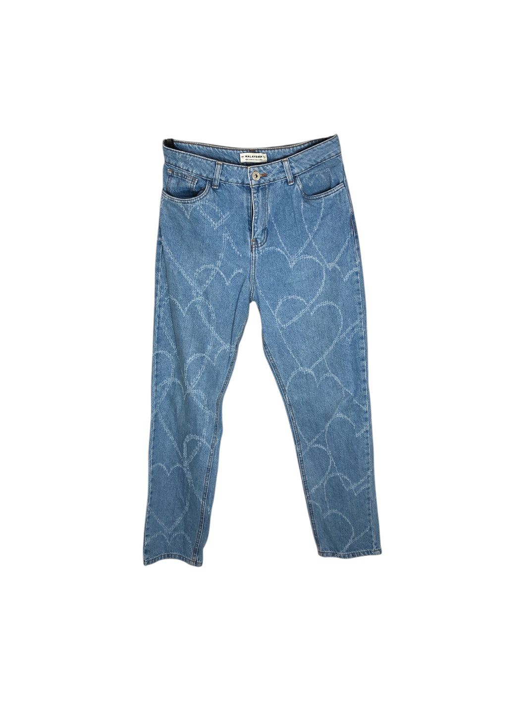 Pantalón  Casual marca Malayerba en Mezclilla, color Azul cielo, talla 7. De bolsas delanteras y traseras. Artículo de doble uso.