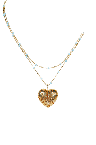Collar corazón chico doble Mariana Barranco