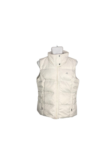 Chaleco Casual marca Adidas en Poliéster, color Blanco, talla L. De cierre con botones. Artículo de doble uso.
