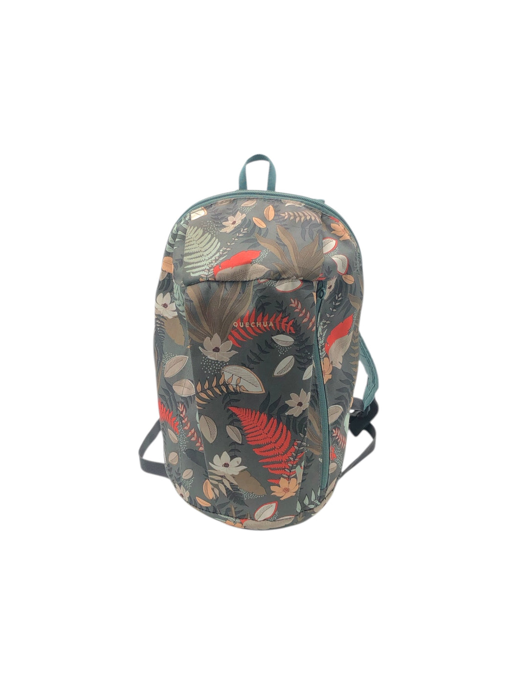 Mochila Casual marca Decathlon en Poliéster, color Verde. De correas ajustables. Artículo de doble uso.