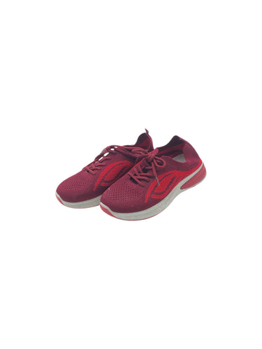 Tenis Deportivos marca ZAEM en Tela transpirable, color Vino, talla 22. De cordones ajustables. Artículo de doble uso.