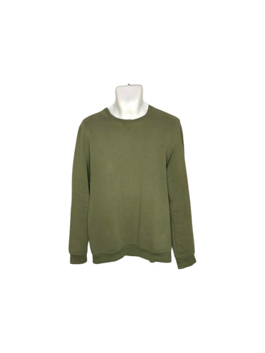 Sudadera Casual marca PULL&BEAR en Algodón, color Verde, talla L. De cuello redondo. Artículo de doble uso.