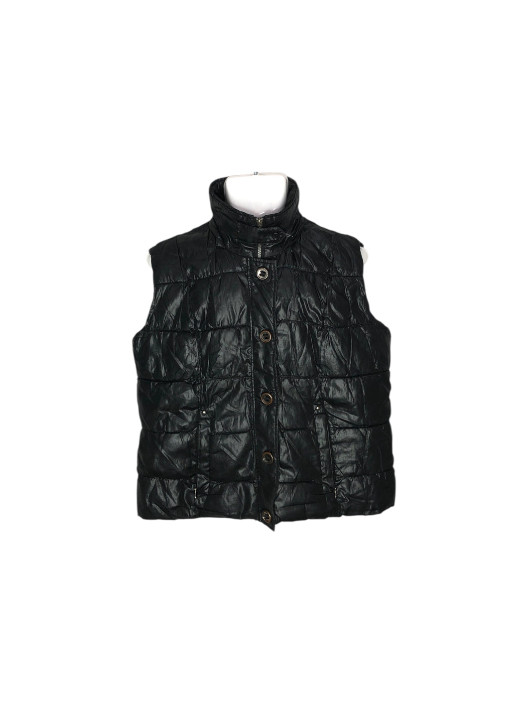 Chaleco Casual marca C&A en Poliéster, color Negro, talla M. De cierre. Artículo de doble uso.