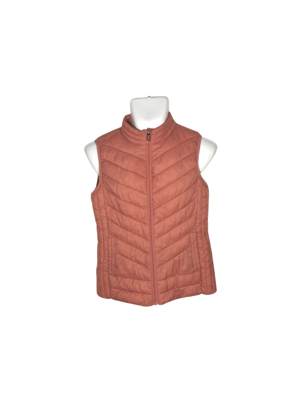 Chaleco Casual marca CONTEMPO en Poliéster, color Rosa, talla CH. De cierre. Artículo de doble uso.
