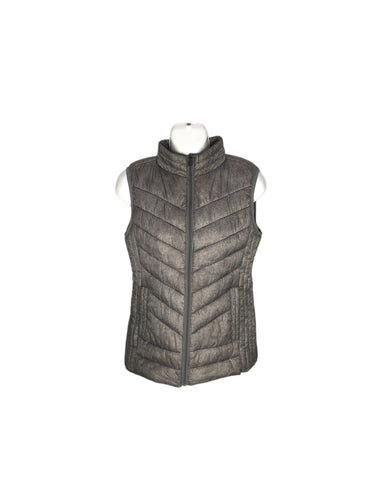 Chaleco Casual marca Contempo en Poliéster, color Gris, talla CH. De cierre. Artículo de doble uso.