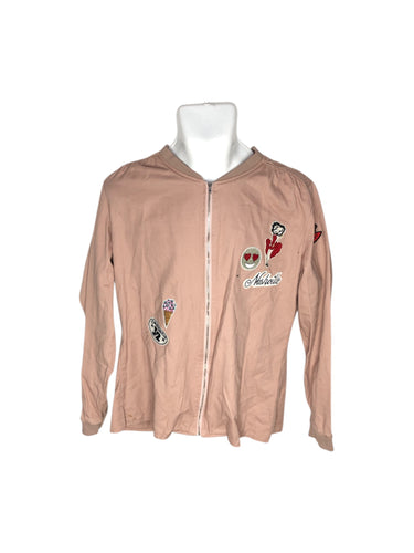 Chamarra Casual marca Miss Lili en Poliéster, color Rosa, talla L. De cierre. Artículo de doble uso.