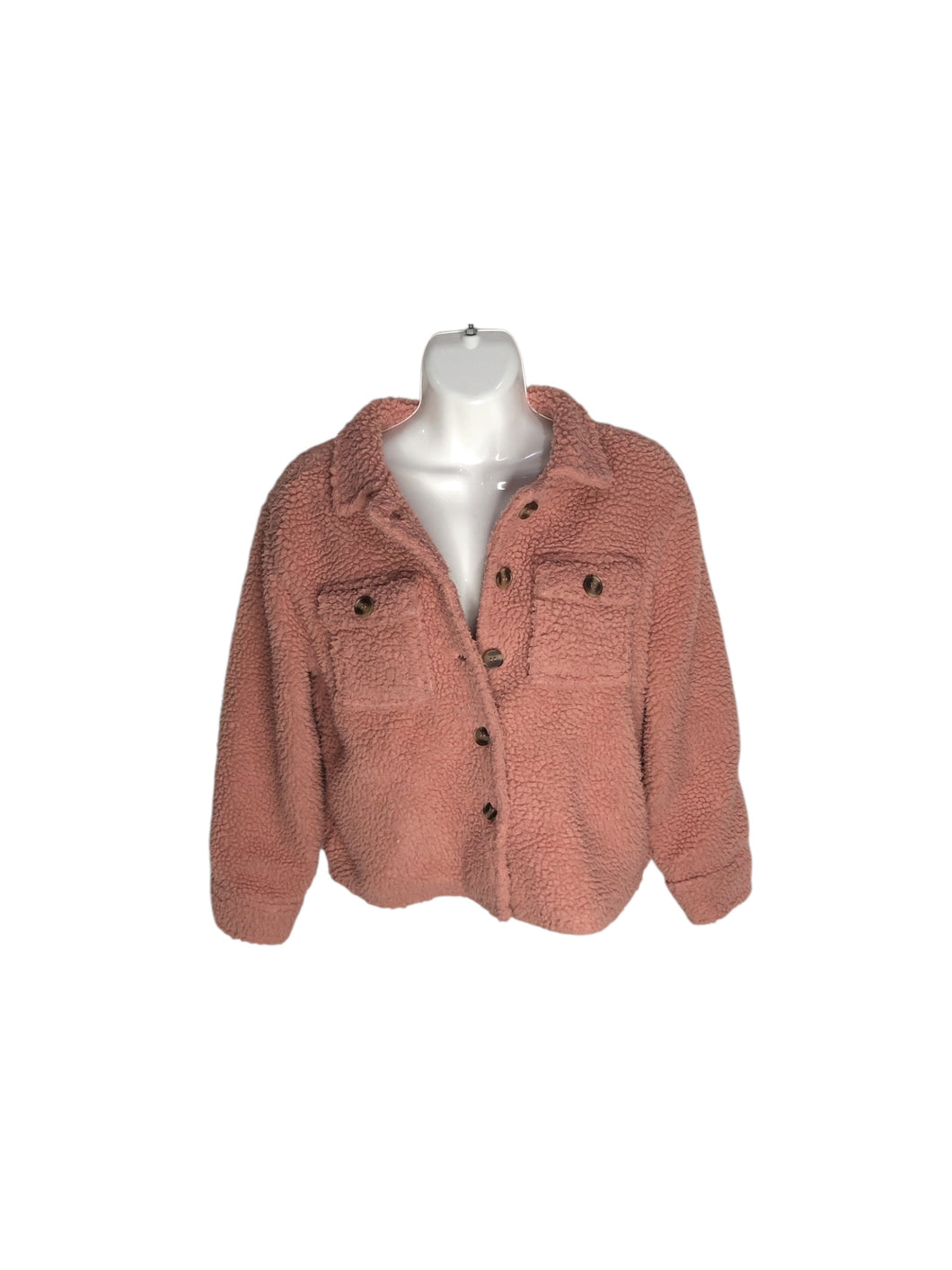 Chamarra Casual marca Weekend en Poliéster, color Rosa, talla M (8 10). De botones. Artículo de doble uso.