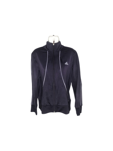 Chamarra Deportiva marca Adidas en Poliéster, color Morado, talla L. De cierre. Artículo de doble uso.