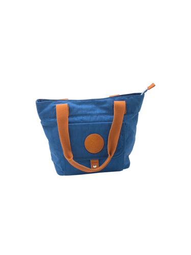 Bolso estilo Tote marca Polo Club en Poliéster color Azul con café. De asas. Artículo de doble uso.