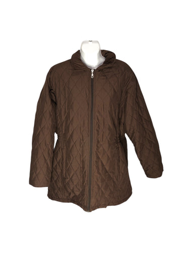 Chamarra Casual marca Preslow en Poliester, color Café, talla XL. De cierre. Articulo de doble uso.