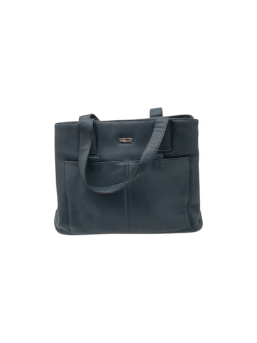 Bolso estilo Satchel marca Llompart en Vinipiel color Azul marino. De asas. Artículo de doble uso.