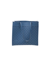 Cargar imagen en el visor de la galería, Bolsa Tote marca Marc Jacobs en Vinipiel, color Azul marino. De asas (Con mínimo detalle en asa). Artículo de doble uso.