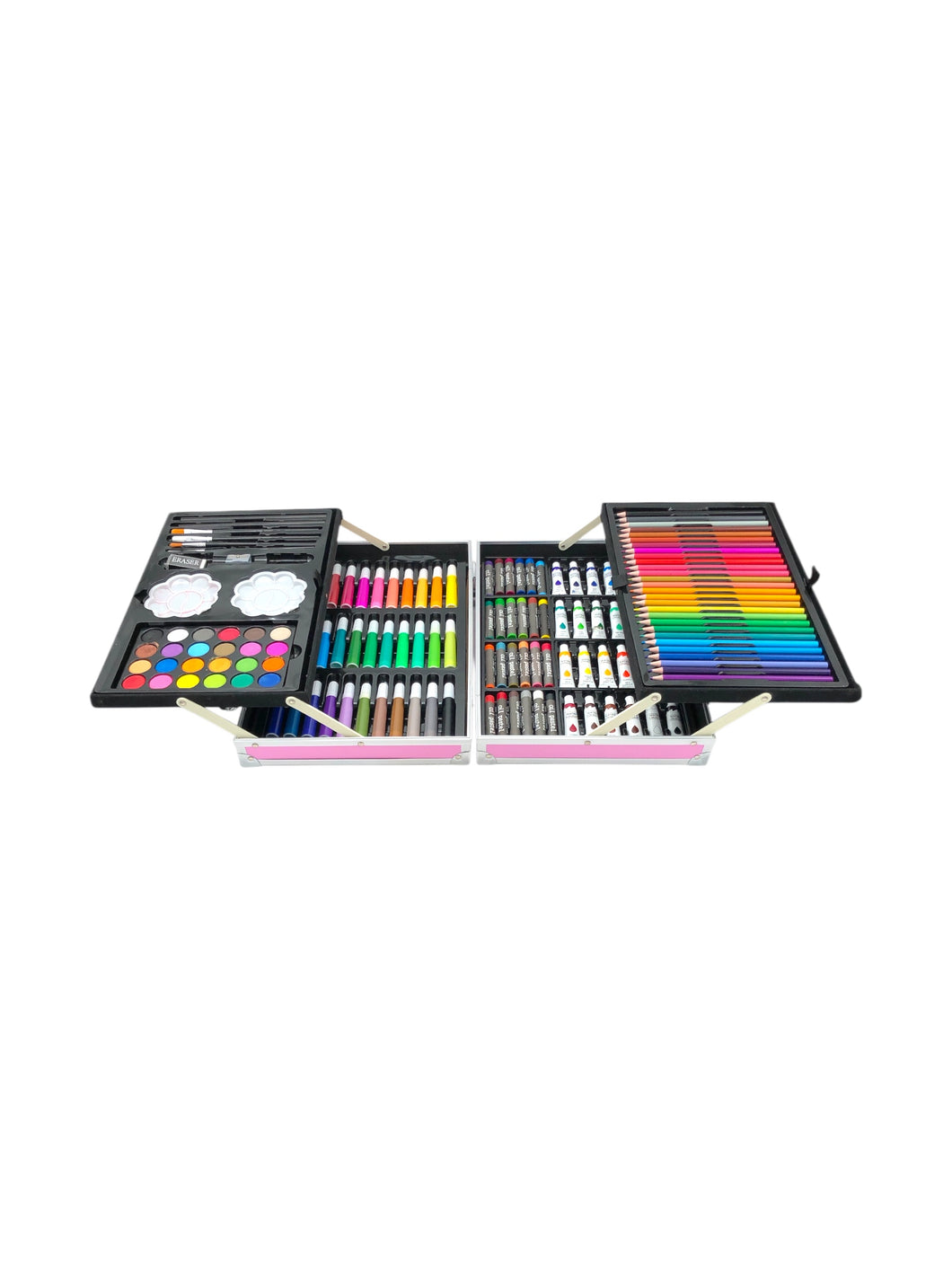 Set de Arte Profesional en color Rosa. Con maletín. Artículo de doble uso.