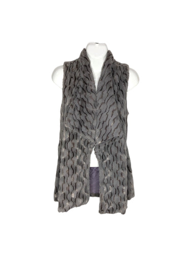 Chaleco Casual marca NATALIALAVALLE en Peluche, color Gris, talla S. Articulo de doble uso.