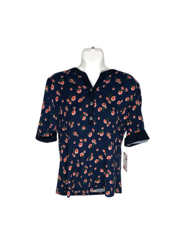 Blusa Casual marca Reynero Moda en Poliéster, color Azul marino, talla M. De botones. Artículo de doble uso.
