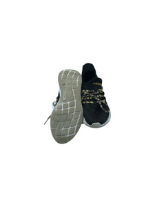 Tenis Deportivos marca Adidas en Tela transpirable, color Negro, talla 25. De cordones ajustables. Artículo de doble uso.