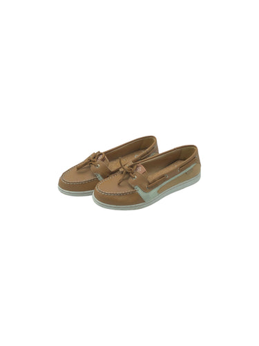 Zapatos Casuales marca Sperry en Vinipiel, color Café, talla 25. De cordones ajustables. Artículo de doble uso.
