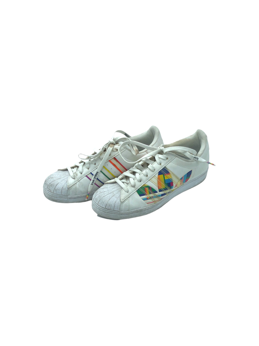 Tenis Casuales marca Adidas en Vinipiel, color Blanco, talla 26.5. De cordones ajustables. Artículo de doble uso.