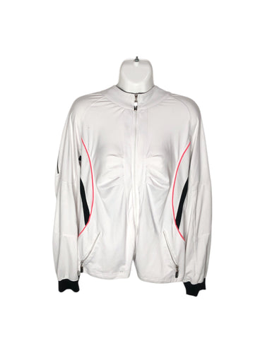 Chamarra Deportiva marca bolle en Poliéster, color Blanco con negro, talla XL. De cierre. Articulo de doble uso.