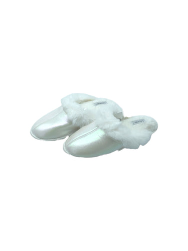 Pantuflas Casuales marca George en Material Textil, color Blanco con beige, talla 22-23. Artículo de doble uso.