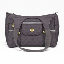Cargar imagen en el visor de la galería, Bolsa de Hombro Kipling para Mujer, color Gris Lavanda, Diseño Acolchado y Múltiples Bolsillos | Segunda mano