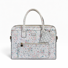 Load image into Gallery viewer, Bolsa Portadocumentos PARFOIS para Mujer, Estampado Floral Multicolor, Asas Dobles y Bolsillo Frontal | Segunda mano