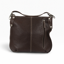 Cargar imagen en el visor de la galería, Bolsa Stazione para Mujer color Café Oscuro, Costuras de Contraste y Bolsillo Exterior | Segunda mano