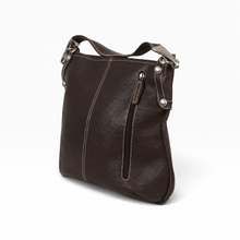 Cargar imagen en el visor de la galería, Bolsa Stazione para Mujer color Café Oscuro, Costuras de Contraste y Bolsillo Exterior | Segunda mano