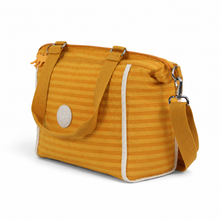 Cargar imagen en el visor de la galería, Bolsa Kipling color Mostaza con Diseño a Rayas, Asas Dobles y Correa Ajustable | Segunda mano