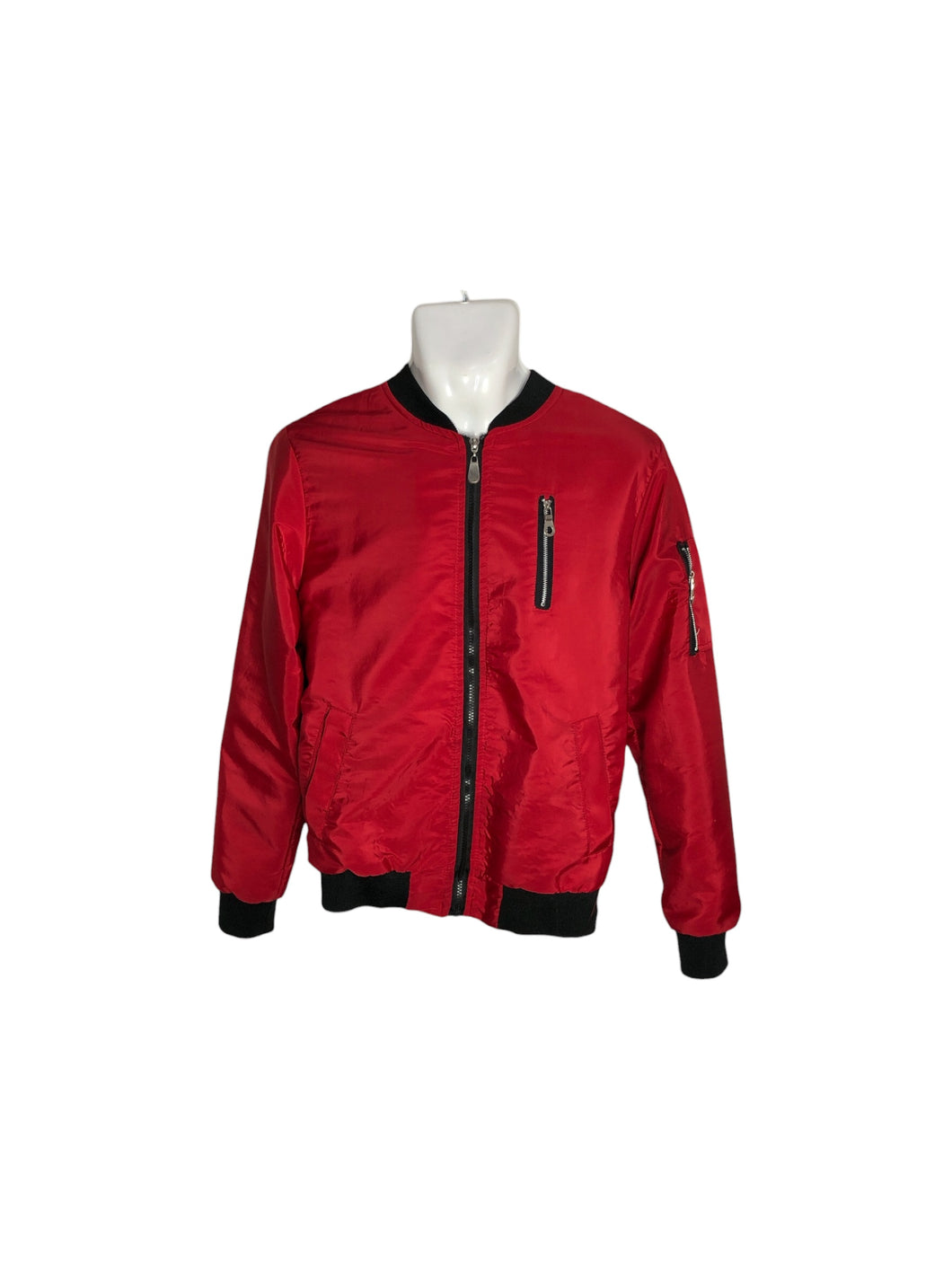 Chamarra Casual marca Ether en Poliéster, color Rojo, talla M. De cierre. Artículo de doble uso.