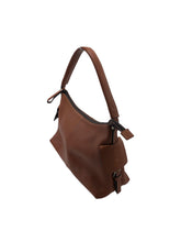 Cargar imagen en el visor de la galería, Bolso estilo Satchel marca Belt en Vinipiel color Café. De asa. Artículo de doble uso.