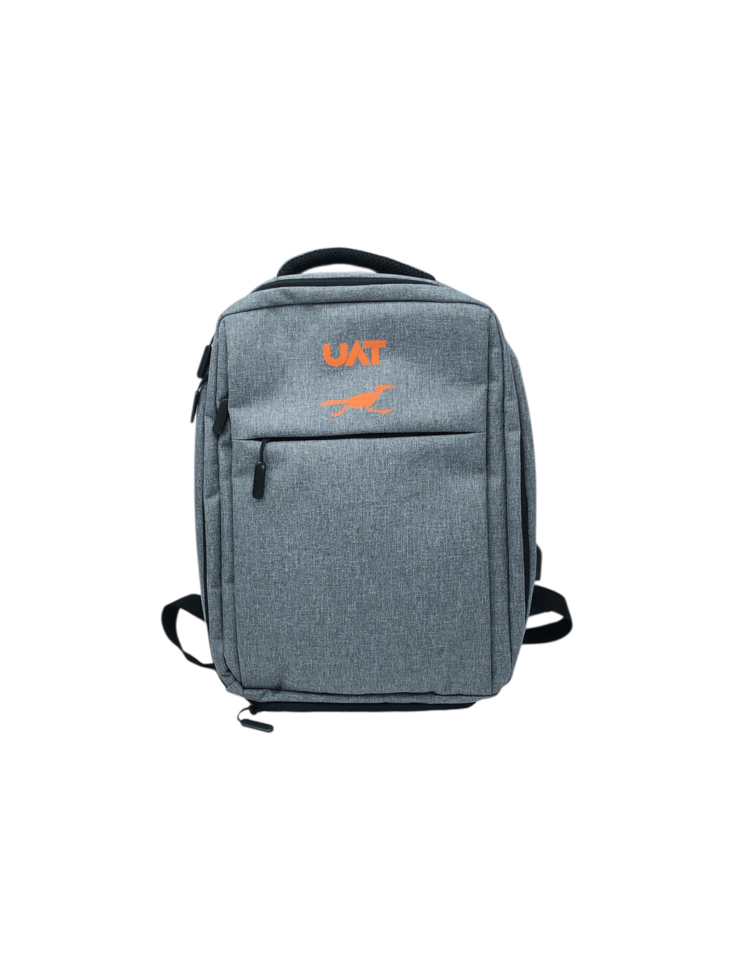 Mochila Casual marca UAT en Poliéster, color Gris. De correas ajustables. Artículo de doble uso.