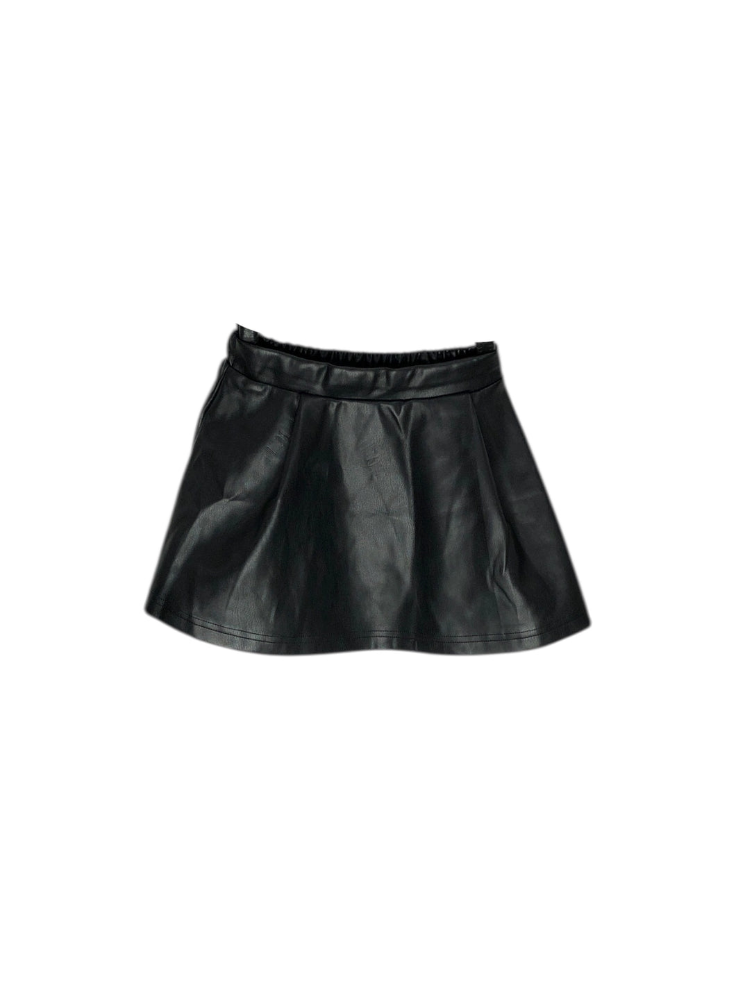 Falda Casual marca lefties en Vinipiel, color Negro, talla 7-8. Artículo de doble uso.