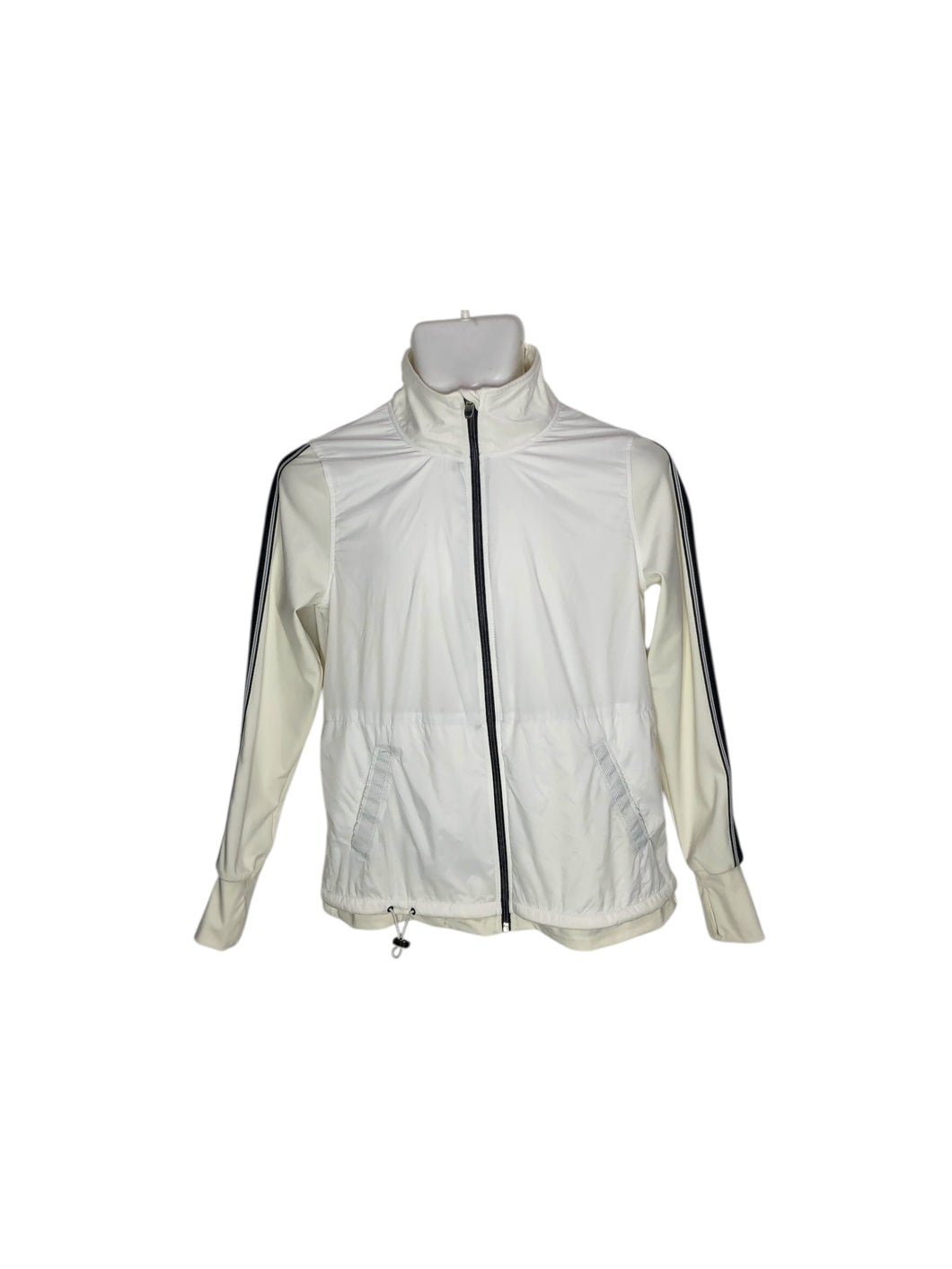 Chamarra Deportiva marca tangerine en Poliéster, color Blanco, talla CH. De cierre. Artículo de doble uso.