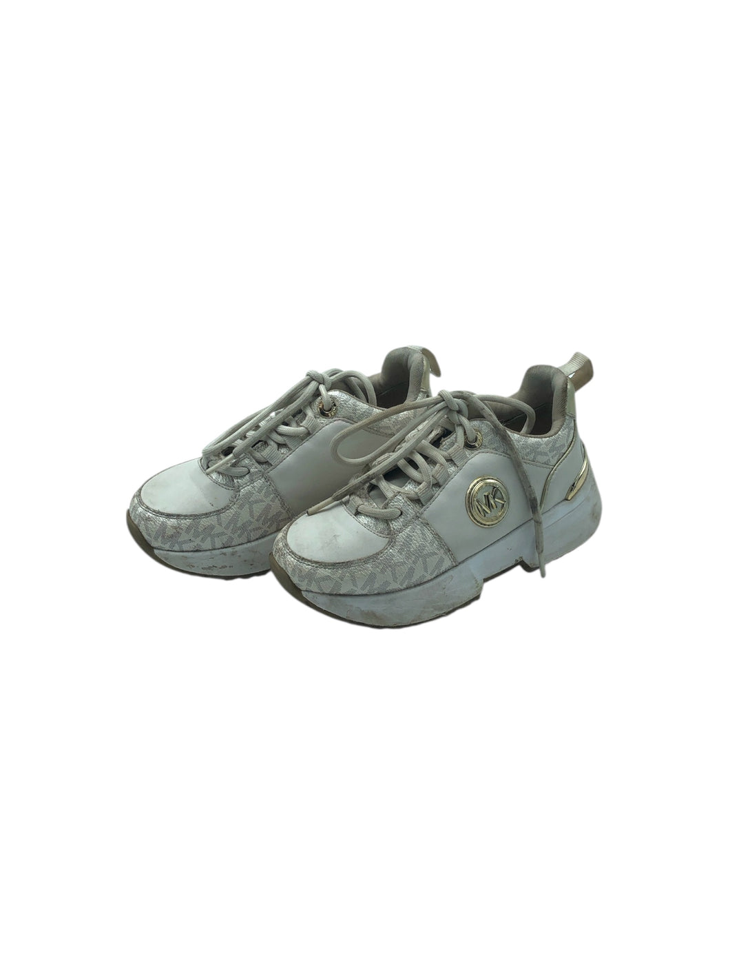 Tenis Casuales marca Michael Kors en Vinipiel, color Blanco, talla 19. De cordones ajustables. Artículo de doble uso.