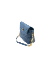 Cargar imagen en el visor de la galería, Bolso estilo Satchel marca Marc Jacobs en Vinipiel color Azul marino. De asa metálica. Artículo de doble uso.