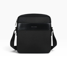 Cargar imagen en el visor de la galería, Bolsa Crossbody David Jones Unisex, color Negro, Correa Ajustable y Compartimentos con Cremallera, Buen estado | Segunda mano