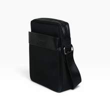 Cargar imagen en el visor de la galería, Bolsa Crossbody David Jones Unisex, color Negro, Correa Ajustable y Compartimentos con Cremallera, Buen estado | Segunda mano