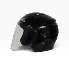 Load image into Gallery viewer, Casco Abierto para Motocicleta color Negro con Visor Transparente, Ventilación Superior | Segunda mano