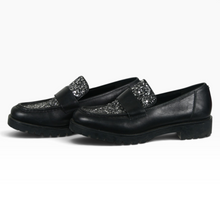 Cargar imagen en el visor de la galería, Mocasines MICHAEL KORS para Mujer color Negro, Talla 24, Suela Gruesa y Detalles Brillantes | Segunda mano