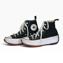 Cargar imagen en el visor de la galería, Tenis Converse Altos de Plataforma color Negro, Talla 24, Suela Dentada y Puntera Blanca | Segunda mano