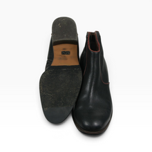 Cargar imagen en el visor de la galería, Botines ADOLFO DOMINGUEZ color Negro, Talla 27, Ribetes Cafés, Cremallera Lateral y Tacón Bajo | Segunda mano